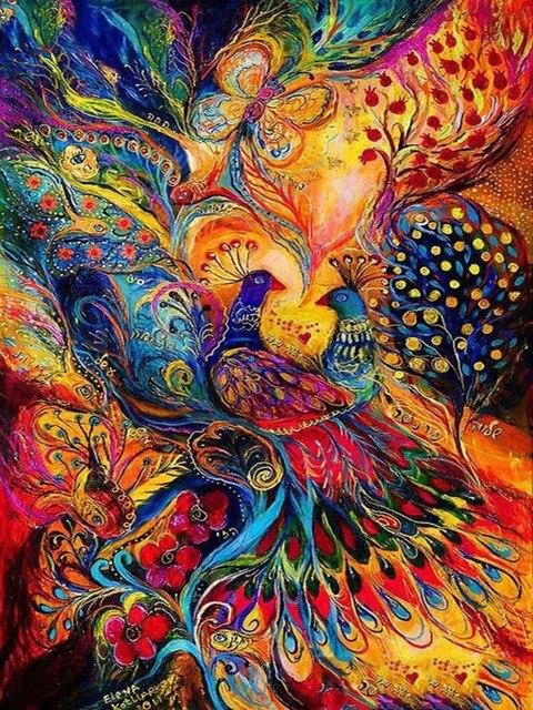 Полный дрель квадратная алмазная живопись Павлин картина со стразами Алмазная вышивка животное вышивка крестиком Декор для дома