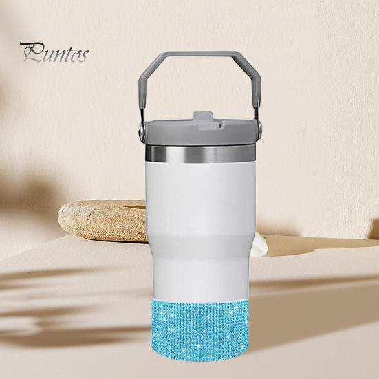 Силиконовый чехол со стразами для стакана 40 унций, блестящий чехол для бутылки с водой, нижний рукав, противоскользящий, игристый, аксессуары для стакана