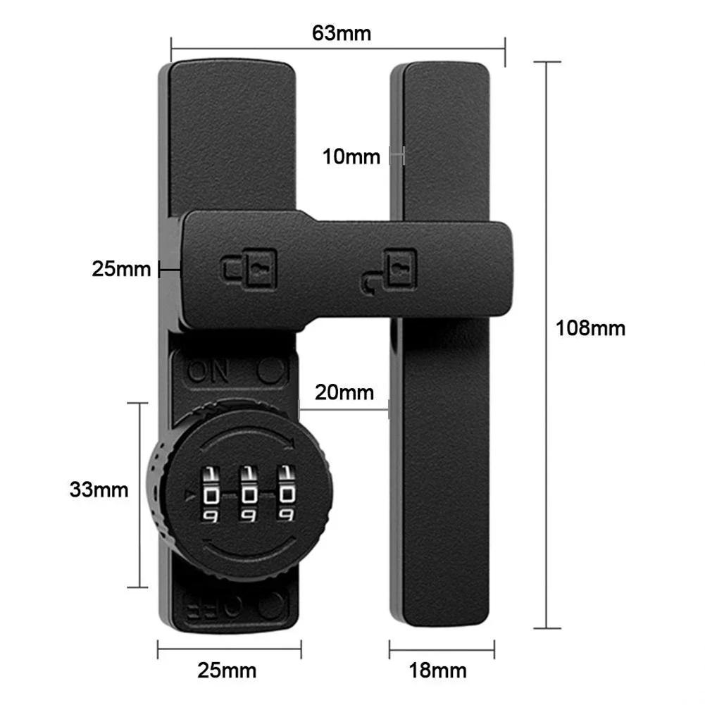 Дверная защелка, раздвижная дверь на 180 градусов, замок с паролем, внутренняя дверная задвижка, противоугонная задвижка с функцией Free-Punch, светящаяся пряжка