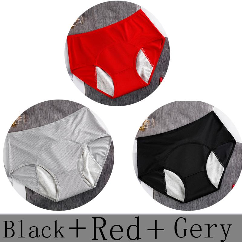 Женские трусики, 3 шт., герметичные хлопковые трусы для менструации, женское нижнее белье, менструальные женские водонепроницаемые трусы