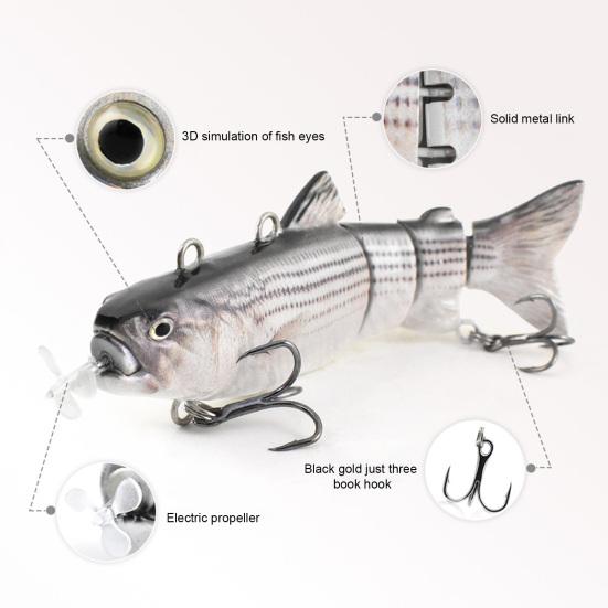 13 см/35 г электрическая многосочлененная рыболовная приманка с крючками, перезаряжаемая через USB, светодиодная светящаяся приманка для свимбейта, роботизированная искусственная приманка, рыболовные принадлежности
