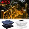 Solar Powered LED Square Fence Light White Warm Lamp Outdoor Lighting Waterproof Pillar IP65 Outdoor Solar Lamp for Garden