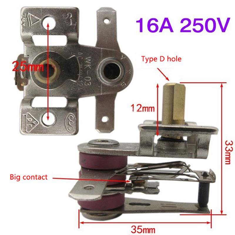 Переменный ток 250 В 10 А 16 А, высокотемпературный переключатель, термостат для духовки, аксессуары для домашнего биметаллического отопления, замена электрического нагревателя