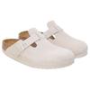 Birkenstock Бостонские кроссовки унисекс с мягкой стелькой из замши, узкие, цвет античный белый 1027693