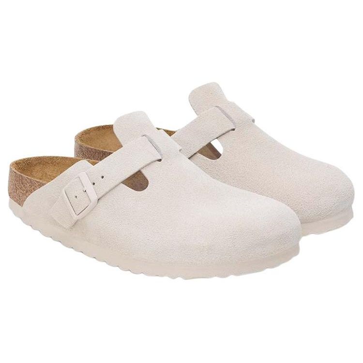 Birkenstock Бостонские кроссовки унисекс с мягкой стелькой из замши, узкие, цвет античный белый 1027693