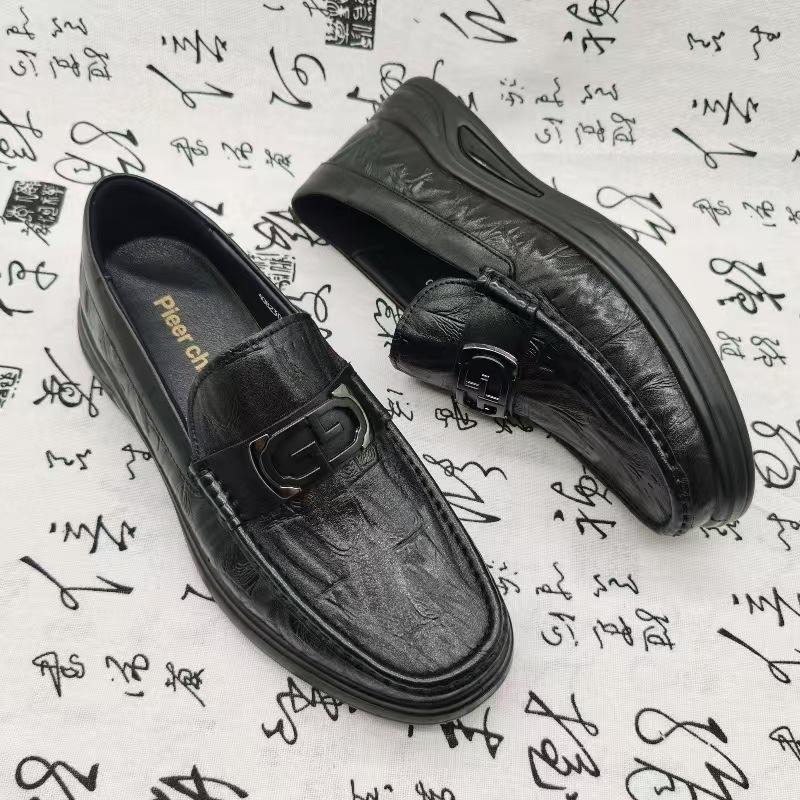 Высококачественные осенние деловые кожаные туфли на легкой подошве, мужские, из коровьей кожи, с круглым носком, трендовые, модные, повседневные мужские кожаные туфли