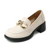 Женские лоферы из натуральной кожи, осенняя мода, женские туфли без шнуровки на каждый день, с круглым носком, повседневная женская обувь большого размера