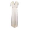 Women's Long Dress with a Low Neckline and Gold Thread, Open Back, HOLLY AND JOEY