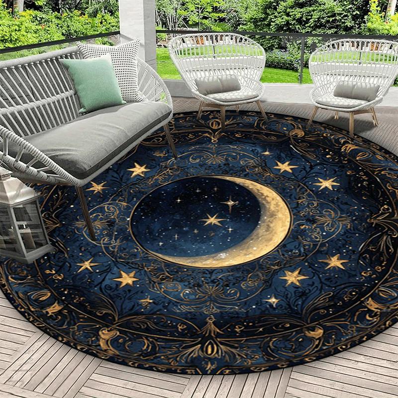 VIKAMA Living Room Bedroom Circular Carpet Machine Washable Soft Carpet Living Room And Study Home Decoration Carpet