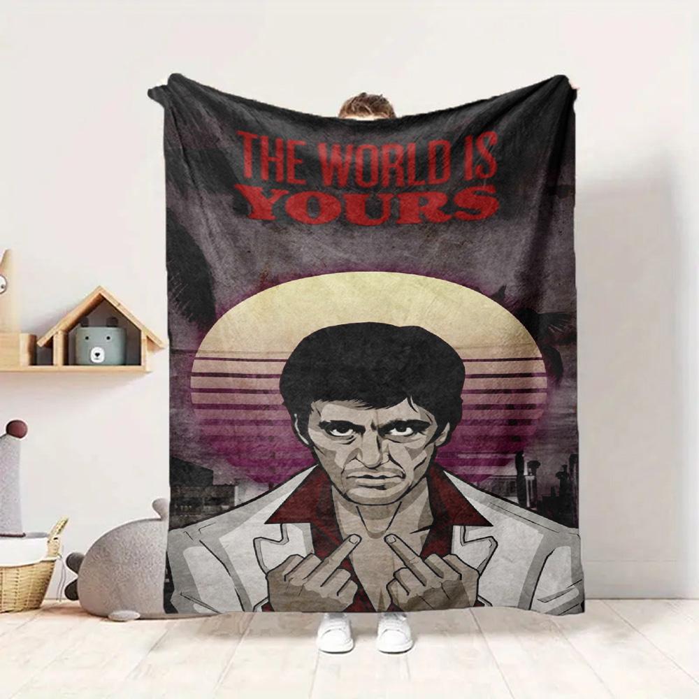 Scarface Artwork Flannel Blanket Throw Blanket Soft Warm Sofa Bed Camping Home Decor Unique Christmas Gift C921199