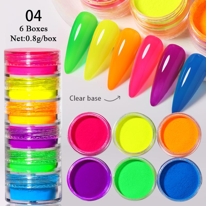 6 коробок/набор пудра для ногтей Aurora Pearl White Shell Mirror пигмент хромовый эффект втираемая пыль гель-лак DIY украшение для маникюра