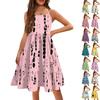 The Summer Children Condole Girls Printed Sleeveless Cute Flower Princess Leisure Dresses