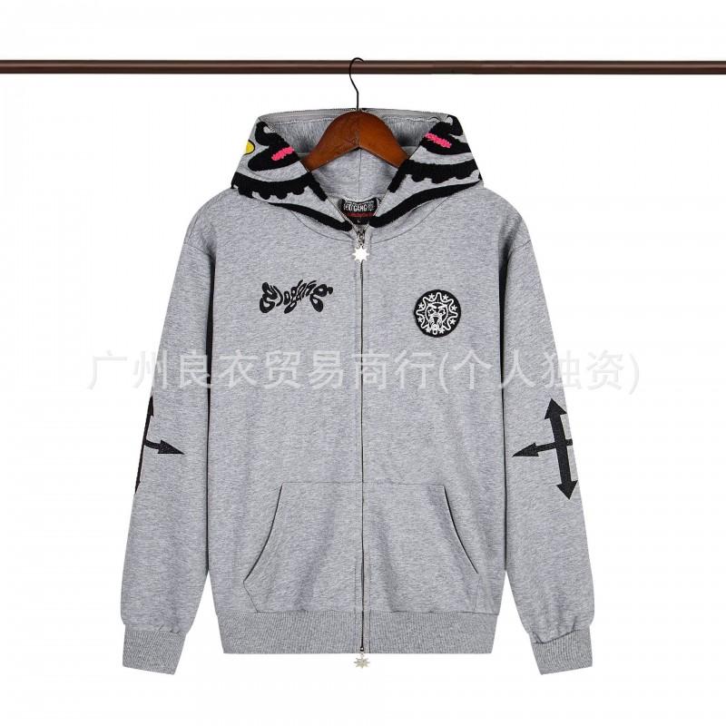 GLO GANG Streetwear Hooded Zip-Up Sweatshirt Unisex Oversized Cartoon Print Casual Pullover Teens Adults
