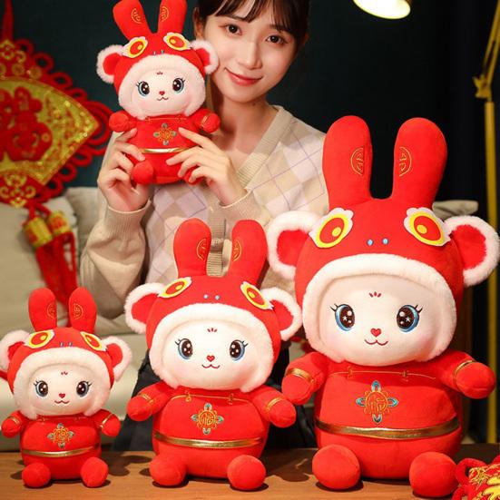 Изысканное украшение в виде куклы-кролика, очаровательная плюшевая игрушка в виде кролика, плюшевое животное, новогодний талисман для дома 2023 года