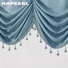 1 шт. NAPEARL, модная и роскошная однотонная занавеска с окантовкой из бисера для гостиной, окна, балдахин для спальни