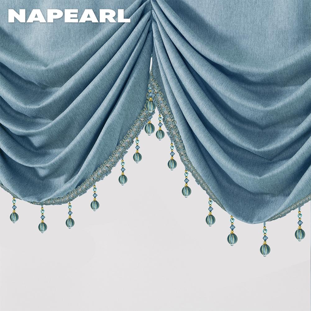 1 шт. NAPEARL, модная и роскошная однотонная занавеска с окантовкой из бисера для гостиной, окна, балдахин для спальни