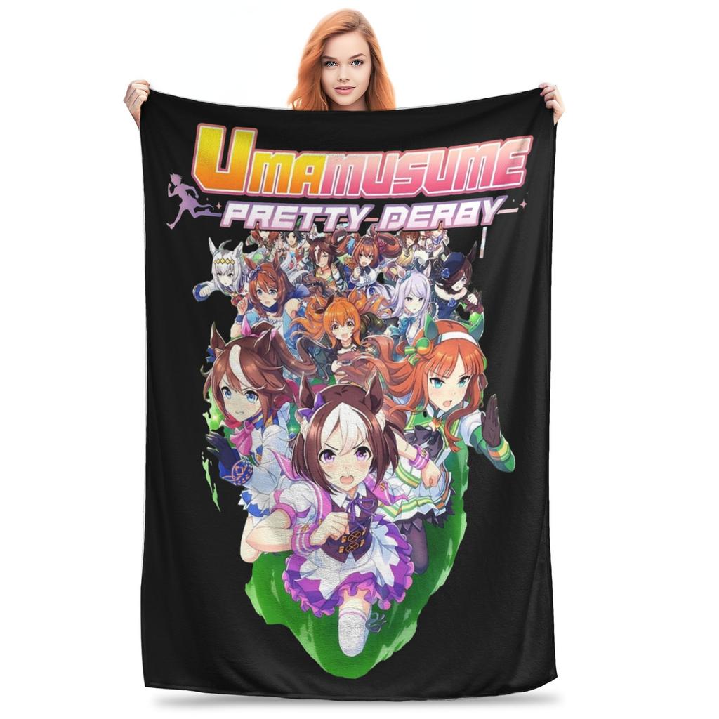 Uma Musume Pretty Derby Одеяло Флис Весна/Осень Многофункциональное Легкое Плед для Дивана Улицы Плюшевое Тонкое Одеяло