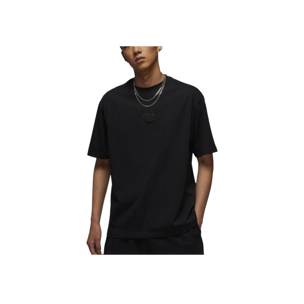 Jordan Flight Essentials Solid Color Casual Crew Neck Short Sleeve T-Shirt Men Tops Black FZ1913-010