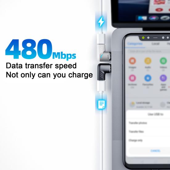 Type-C Magnetic Adapter 6A PD120W Alloy Quick Charge Aluminum To USB C Converter Type-C Computer Accessories