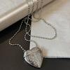 Elegant Heart Shaped Photo Locket with Chain Multifuntional Metal Crossbody Accessory Suitable for Decorating Outfits