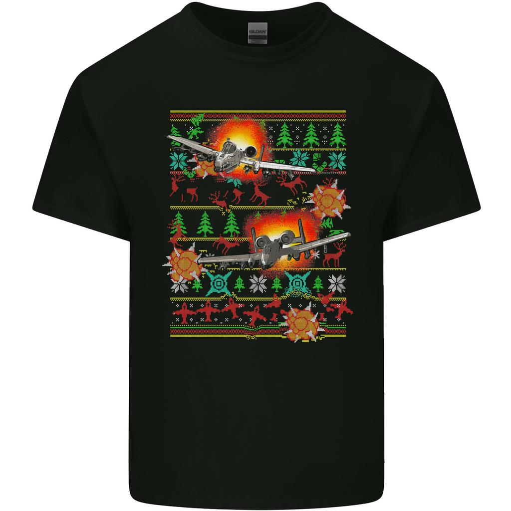 Christmas Fighter Jet Plane Pilot RAF Funny Unisexs Light Cotton TShirt