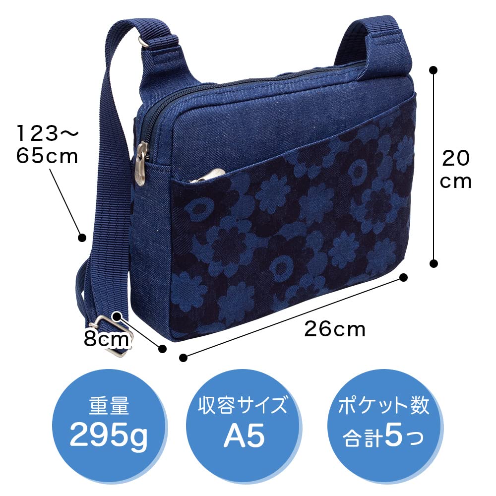 Сумка Sacoche Сумка через плечо Легкая тонкая мини-сумка через плечо Сделано в Японии Okayama Denim Margaret Сумка для тела День матери Подарок на день рождения