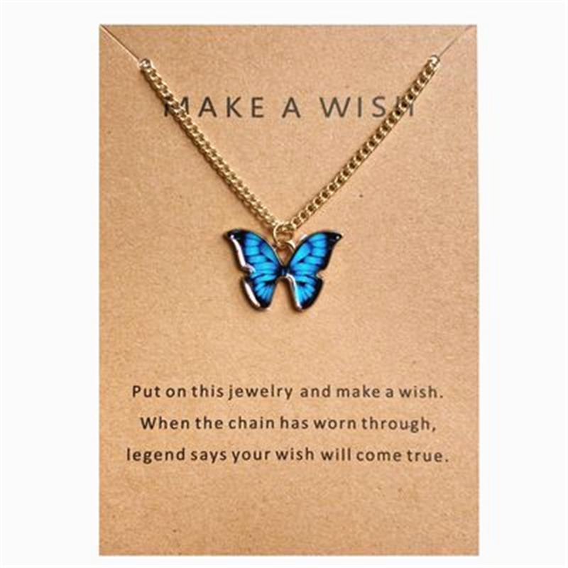 Ожерелье красивого цвета с изображением животных и бабочек Pendientes для женщин и девочек, очаровательное ожерелье из сплава, ювелирная цепочка, колье, подарки