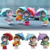 Cute Umbrella Couple Car Interior Decoration Creative Action Figures Auto Rearview Mirror Dashboard Ornaments Car Accessories