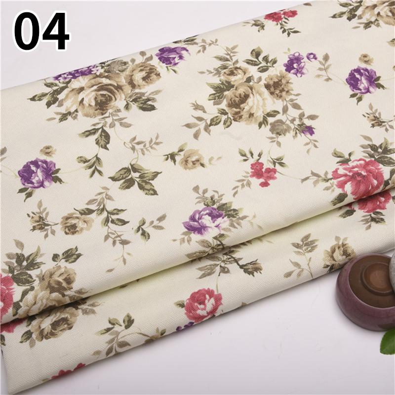 100 см x 145 см Ткань с цветочным принтом в пасторальном стиле, полиэстер, искусственный лен, ткань для самостоятельного изготовления диванной подушки, скатерти, обивки подушек