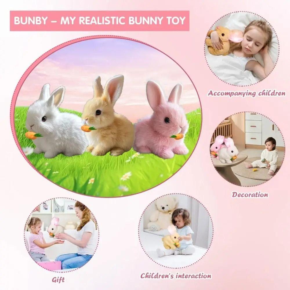 Movements Electric Plush Rabbit Toy Wag Tail Walking Interactive Bunny Kids Toy