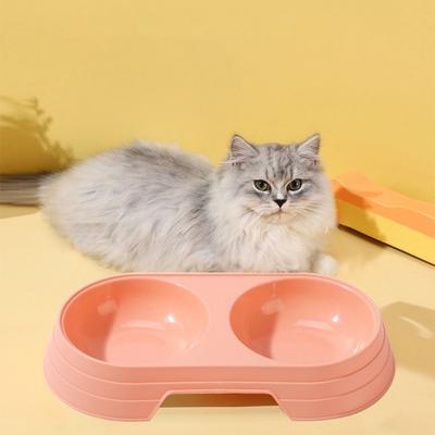 Прочная портативная поилка ярких цветов для кошек, поднос для корма для собак, миска для кормления кошек, двойная миска для кошек