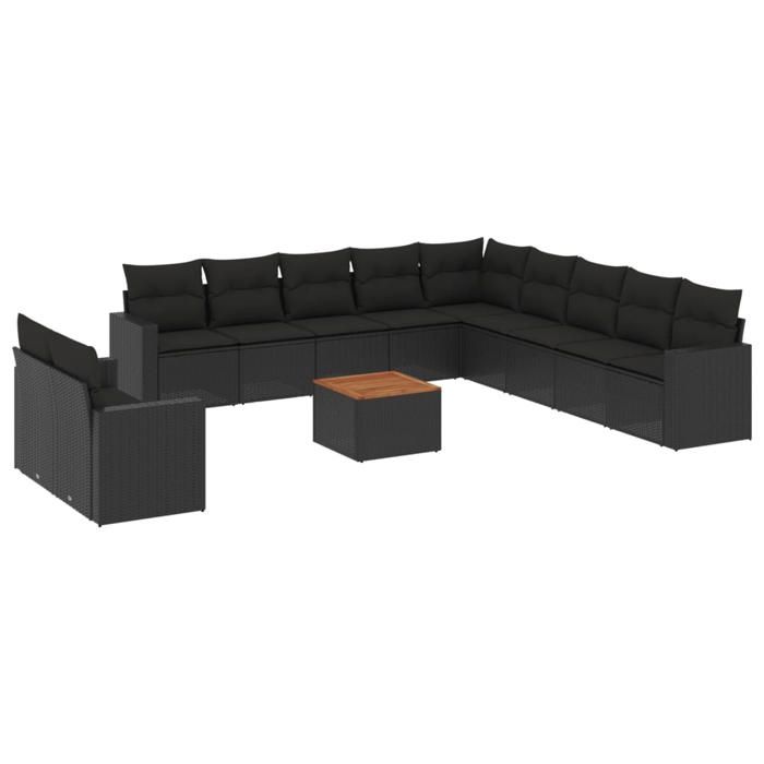 VidaXL Salon de Jardin avec Coussins 12 pcs, Canapés avec Pieds Réglables, Ensemble de Meubles d'Extérieur Patio Terrasse, 3223729