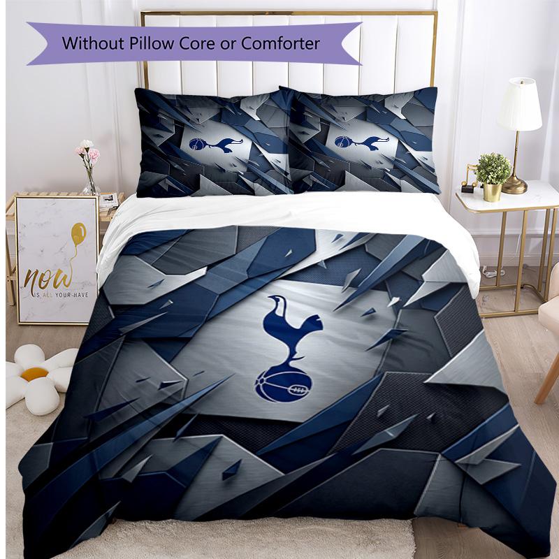 Tottenham Hotspur Pattern Printed 3PCS Bedding Set Soft Skin-Friendly Washable Duvet Cover & Pillowcases Set All Season Bedroom