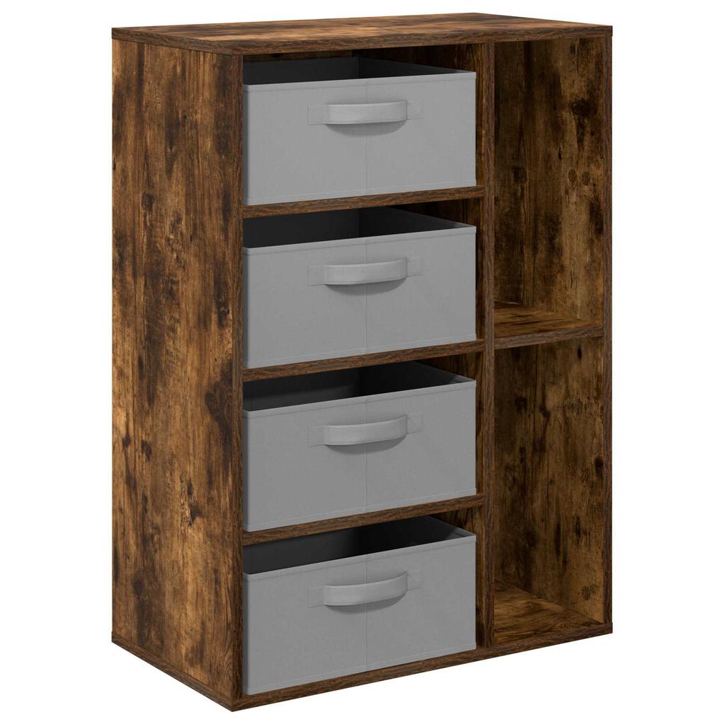 Sideboard with Drawers Smoked Oak 60 x 33.5 x 84 cm