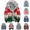 Men's Personalized Casual Printing Long Sleeve Zipper Sweater Thick Cotton Suit Winter