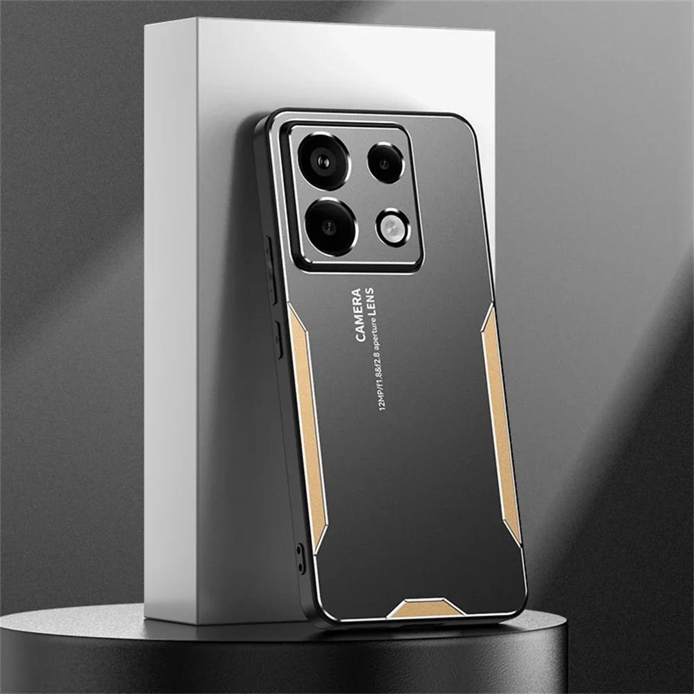 Алюминиевый матовый металлический сплав Чехол для телефона для Xiaomi Redmi Note 14 13 12 11 10 9 8 Pro Plus 5G 13C 12C Ударопрочная защитная крышка