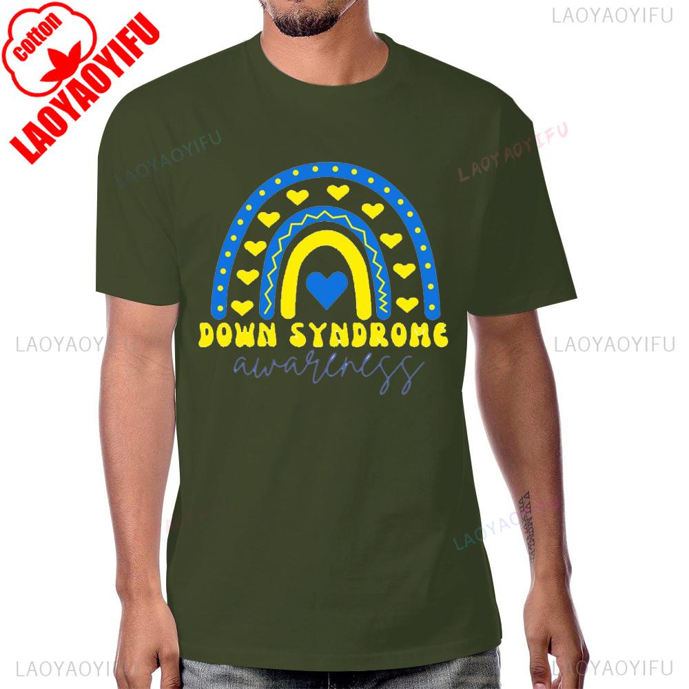 Trisomy 21 Syndrome Word Down Syndrome Day Tshirt Cotton Streetwear Casual Short Sleeve Man Tshirt Breathe Y2K Women T Shirt