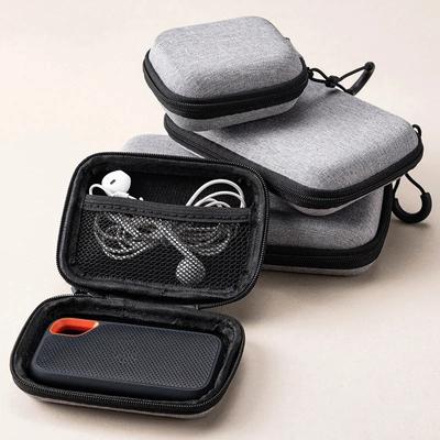 Мини-серая сумка для хранения цифровых продуктов, портативный USB-кабель для наушников, зарядное устройство, чехол для хранения U-Stick, противоударный защитный чехол