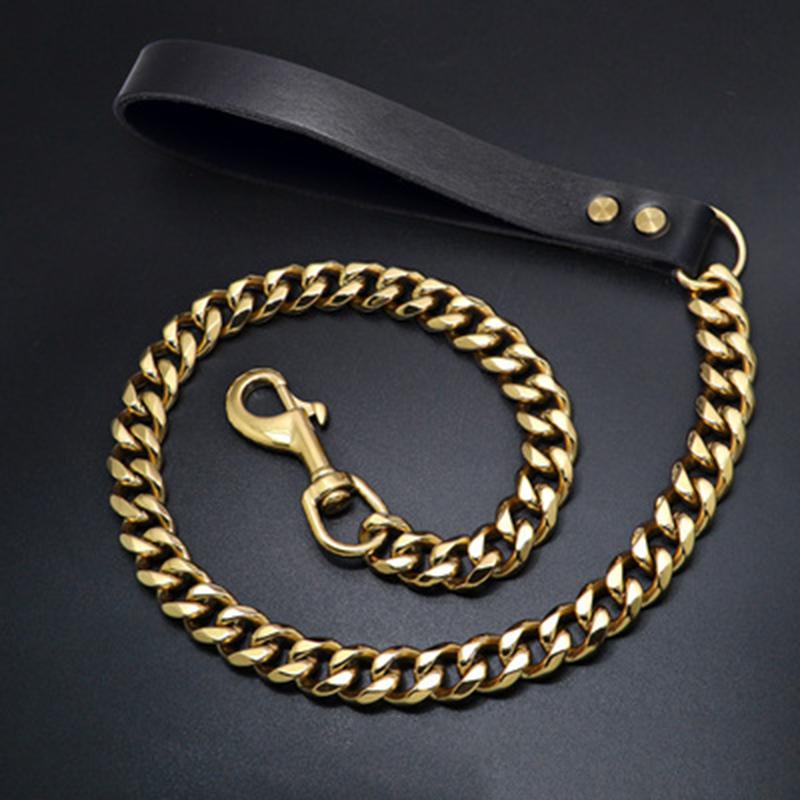 14 мм из нержавеющей стали 304, ошейник и поводок для собак, сверхпрочный металлический ошейник для собак, серебряный, золотой поводок для домашних животных, поводок для вечеринки