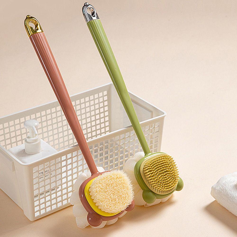 2 In 1 Shower Brush Long Handle Body Exfoliating Brush Creative Rubbing Back Artifact