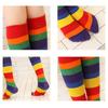 Rainbow Color Stripe Kids Girl Boy Autumn Elastic Knee High Socks Stockings