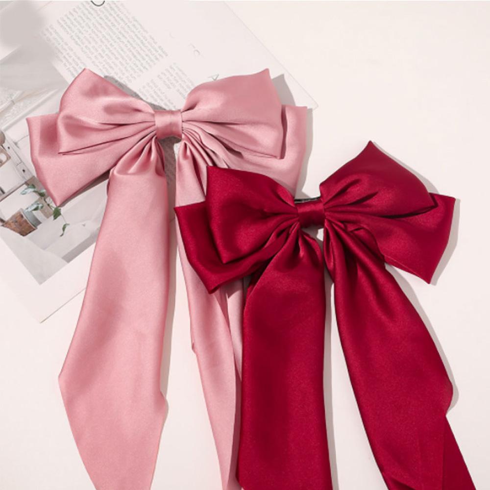 Color Two-layers Oversize Bow Women Bow Hair Clip Ribbon Hairpins Spring Clips Hair Accessories