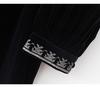 Round neck velvet waist cinched dress