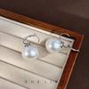 Light luxury simple high-end temperament big pearl earrings fashion niche design ear hook versatile commuter earrings women