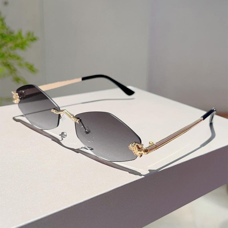Rimless Polygon Sunglasses Men New Gradient Ocean Lenses Decor Shades Women Ins Trendy Stylish Design Sun Glasses