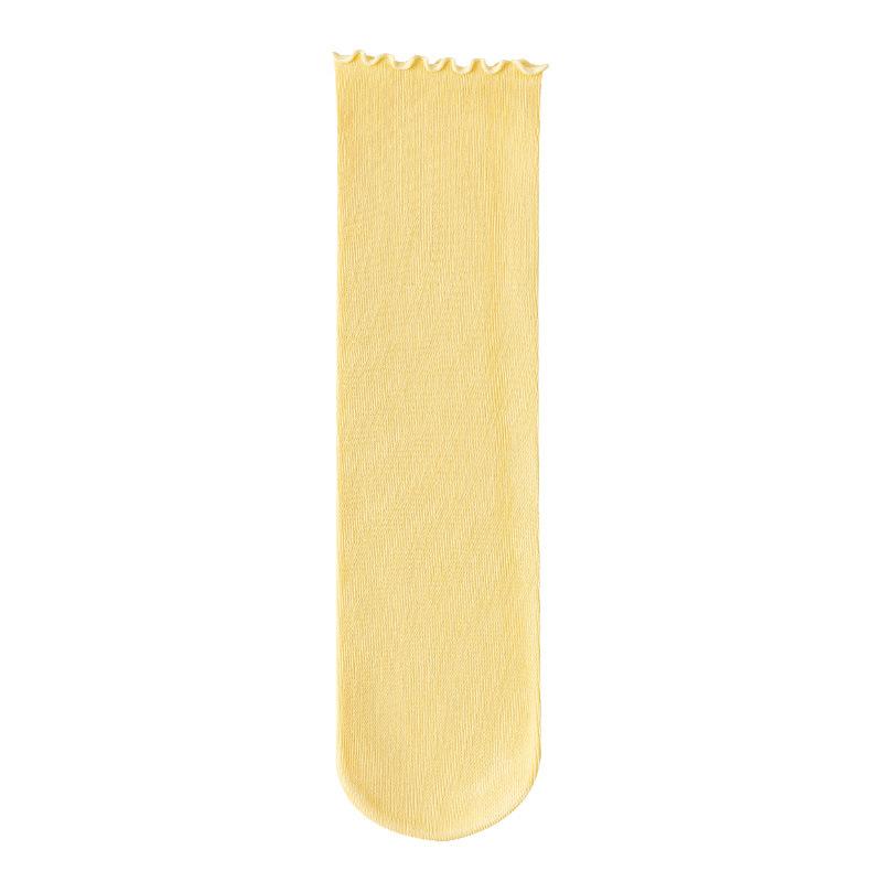 Женские весенне-летние носки, однотонные черные носки до середины икры с отделкой ушками, кроссовки, универсальные женские носки