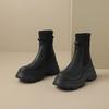 Thick Soled Short Boots for Women Elastic Knitted Slim Boots Height Increasing Martin Boots  Single Shoes  Thin Socks Boots