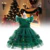 Girl Christmas Green Costume Stage Show Dress Birthday Party Fashion Dresses