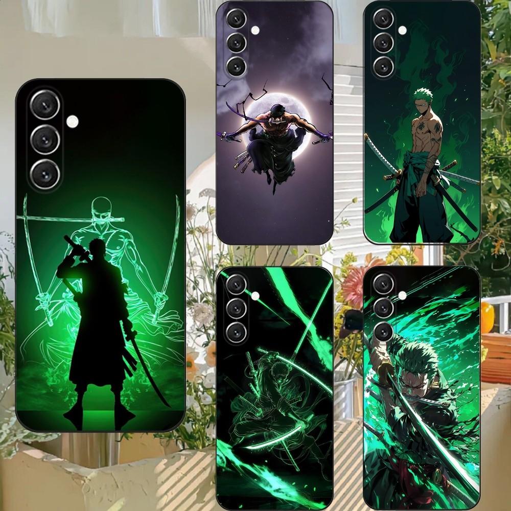 Чехол для телефона Аниме P-Pieces Зоро для Samsung S25,S24,S21,S22,S23,S30,Ultra,S20,Plus,Fe,Lite,Note,10,9,5G Черный
