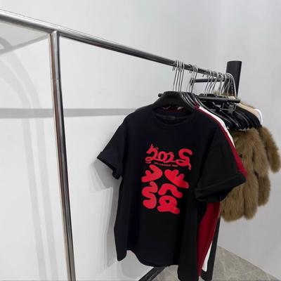 Весенняя новая модная свободная универсальная футболка большого размера с принтом и коротким рукавом для женщин